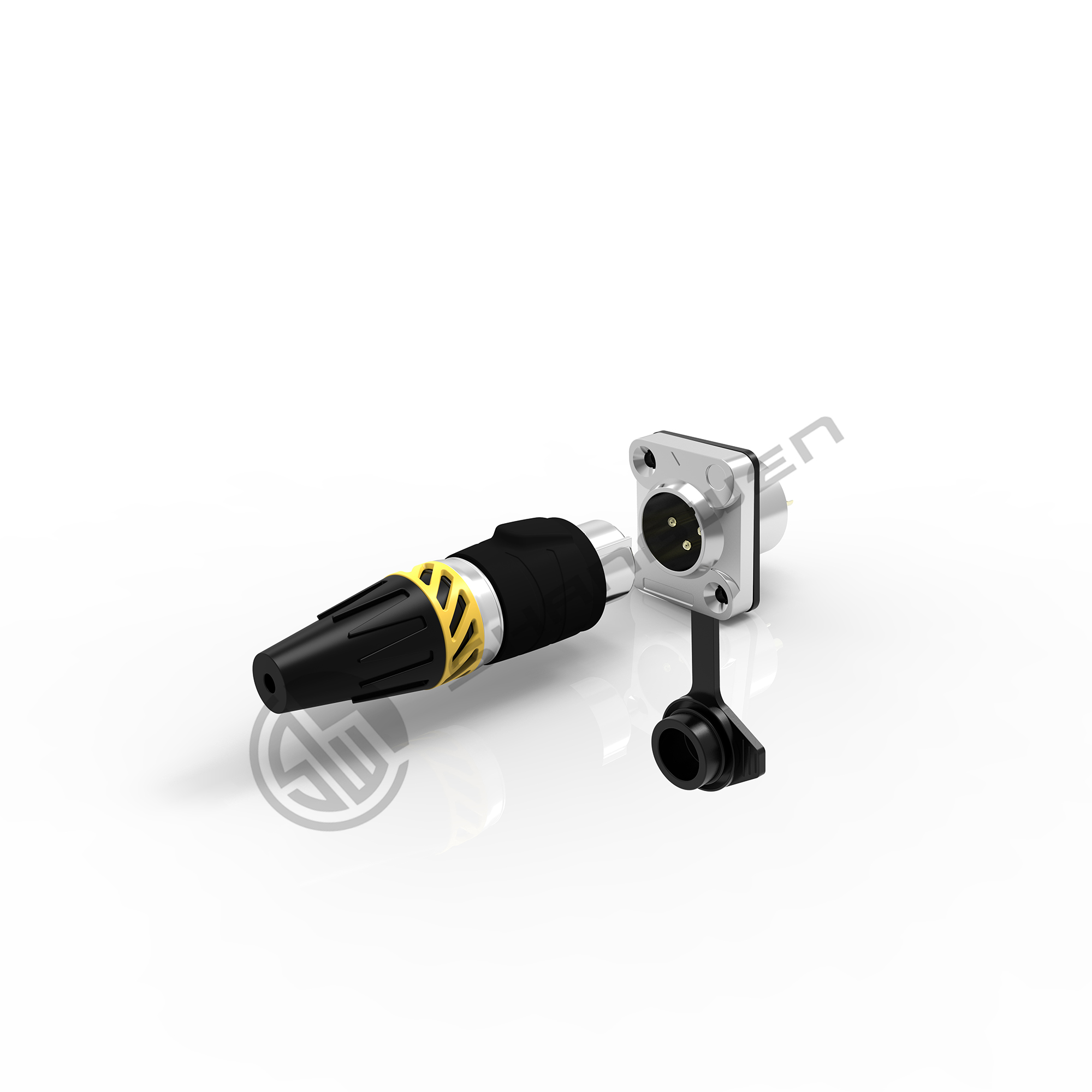 XLR Audio Power Waterproof Socket Connector 3 Pin Microphone IP65