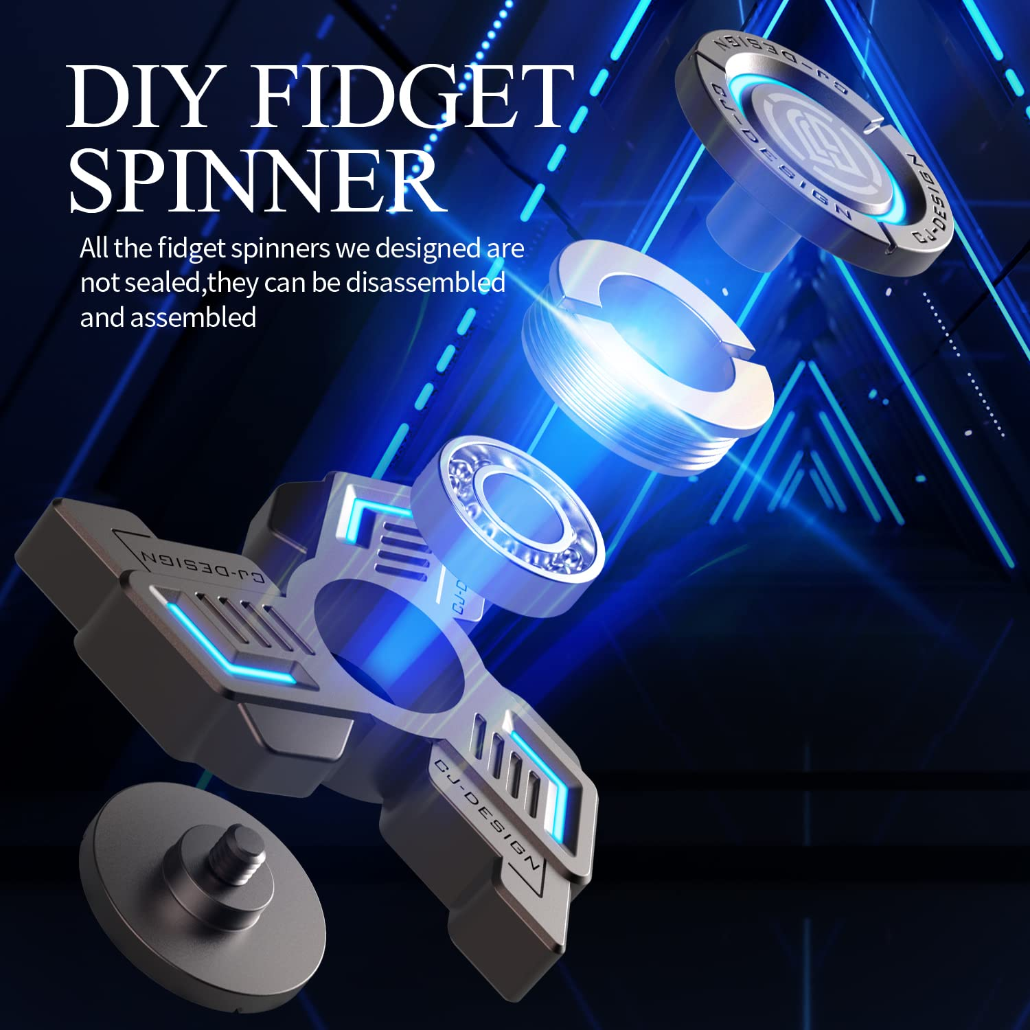 Pressure Relief Metal Hand Spinner for Adults and Kids Anxiety Relief Fidget Spinner