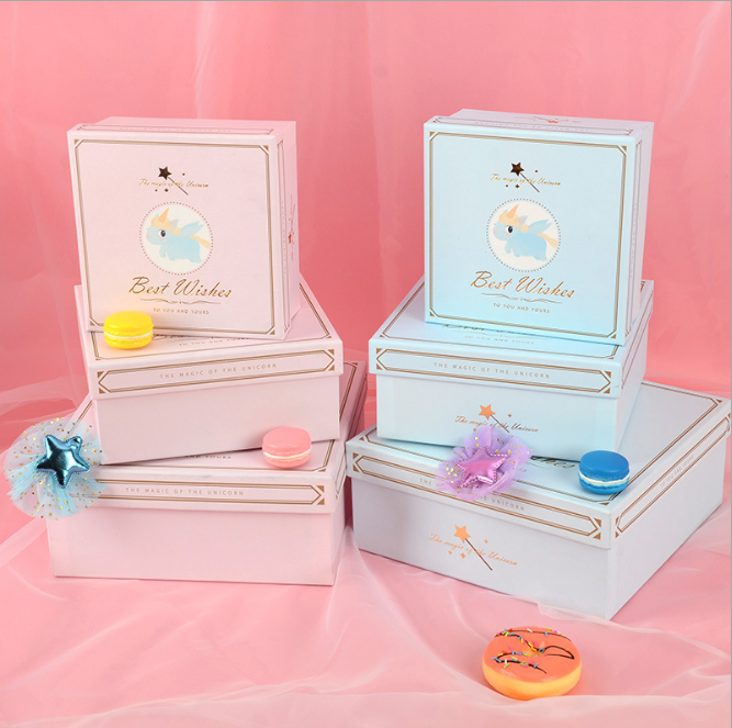 Cartoon Unicorn Baby Gift Box Set with Hand Gift Box
