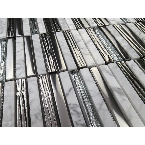 Interior Wall 282x294mm Gray Scratch-Resistant And Waterproof Natural Stone Mosaics For Bathroom And Hotel