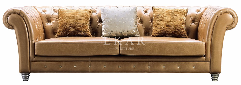 High-end Luxury Genuine Leather 7 Seater Chesterfield Sofa Set for Sale MKBN-KS2324-003