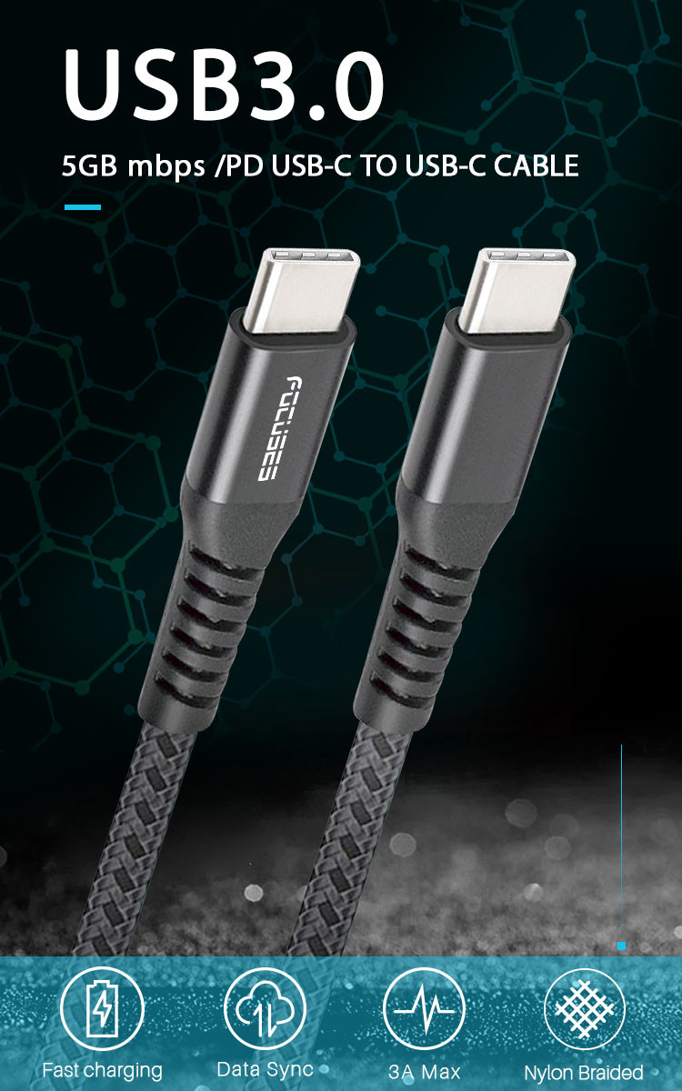 OEM 5A USB 3.0 Charging Cable USB C To USB C Cable For Samsung