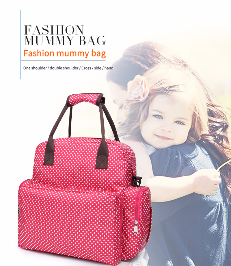 Waterproof Anti-theft Nappy Tote Diaper Bag Multi-Function Travel Backpack Maternity Diaper Shoulder Bag with Changing Mat