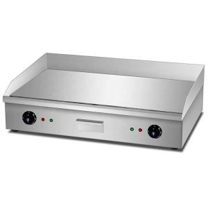 Quality Electric Countertop Flat Griddle Plate Silver White 35kg Double Temperature Control Panel for sale