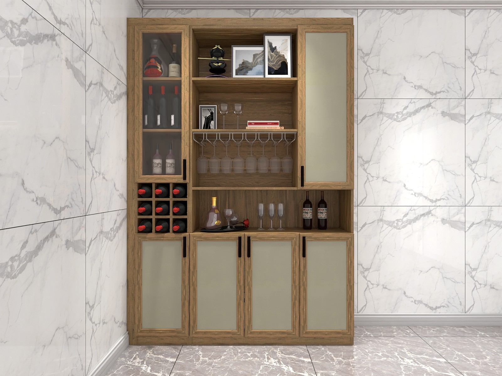 Wine Cabinets For Home Used Of MDF Board In Wall Storage Units With Glass Shelves And built in wine rack in cabinets