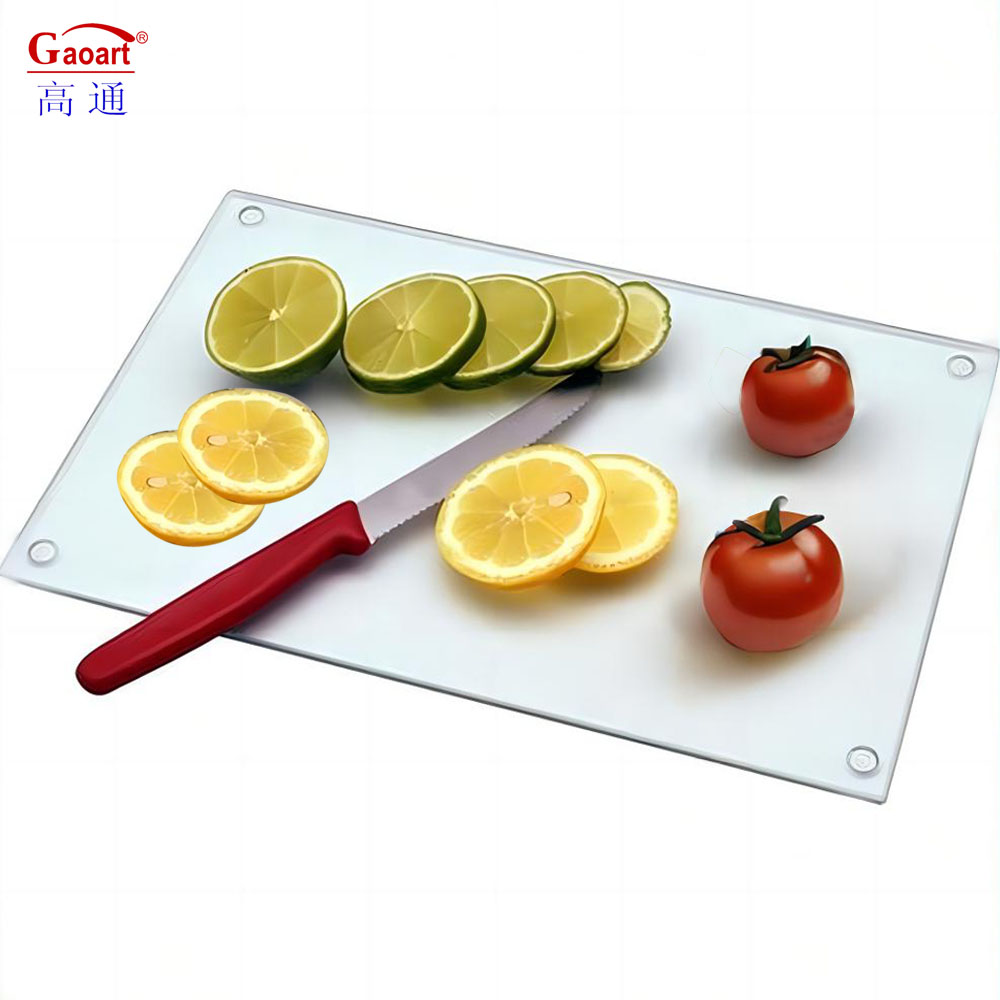 Customized Logo Acceptable Tempered Glass Vegetable Cutting Board for Home and Kitchen