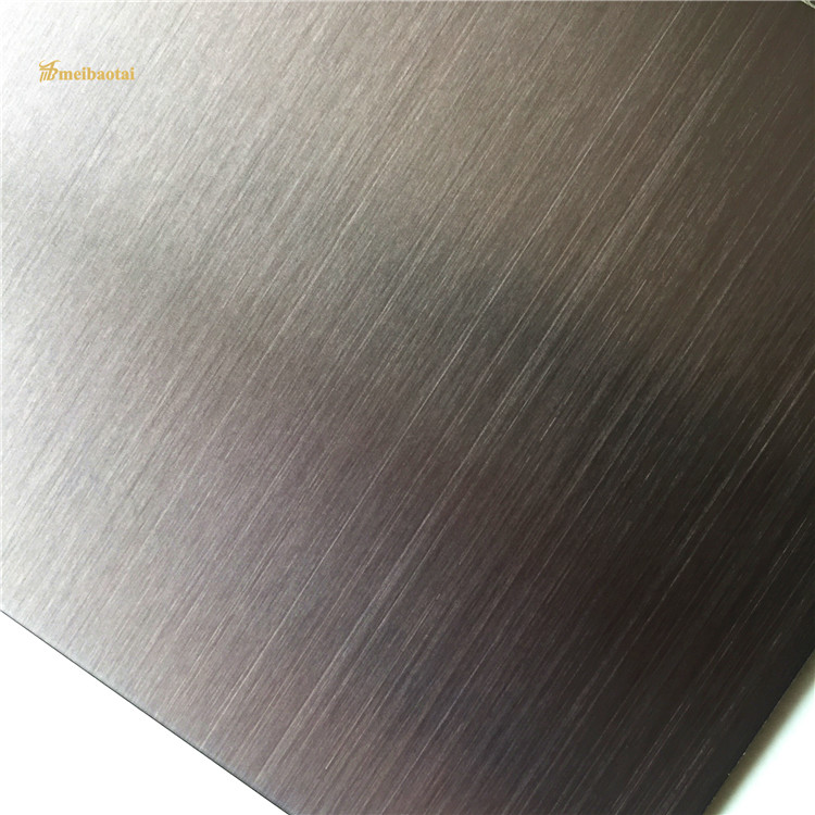 Anti Finger Print Hairline SS Plate Brown Gold 0.65mm Thickness