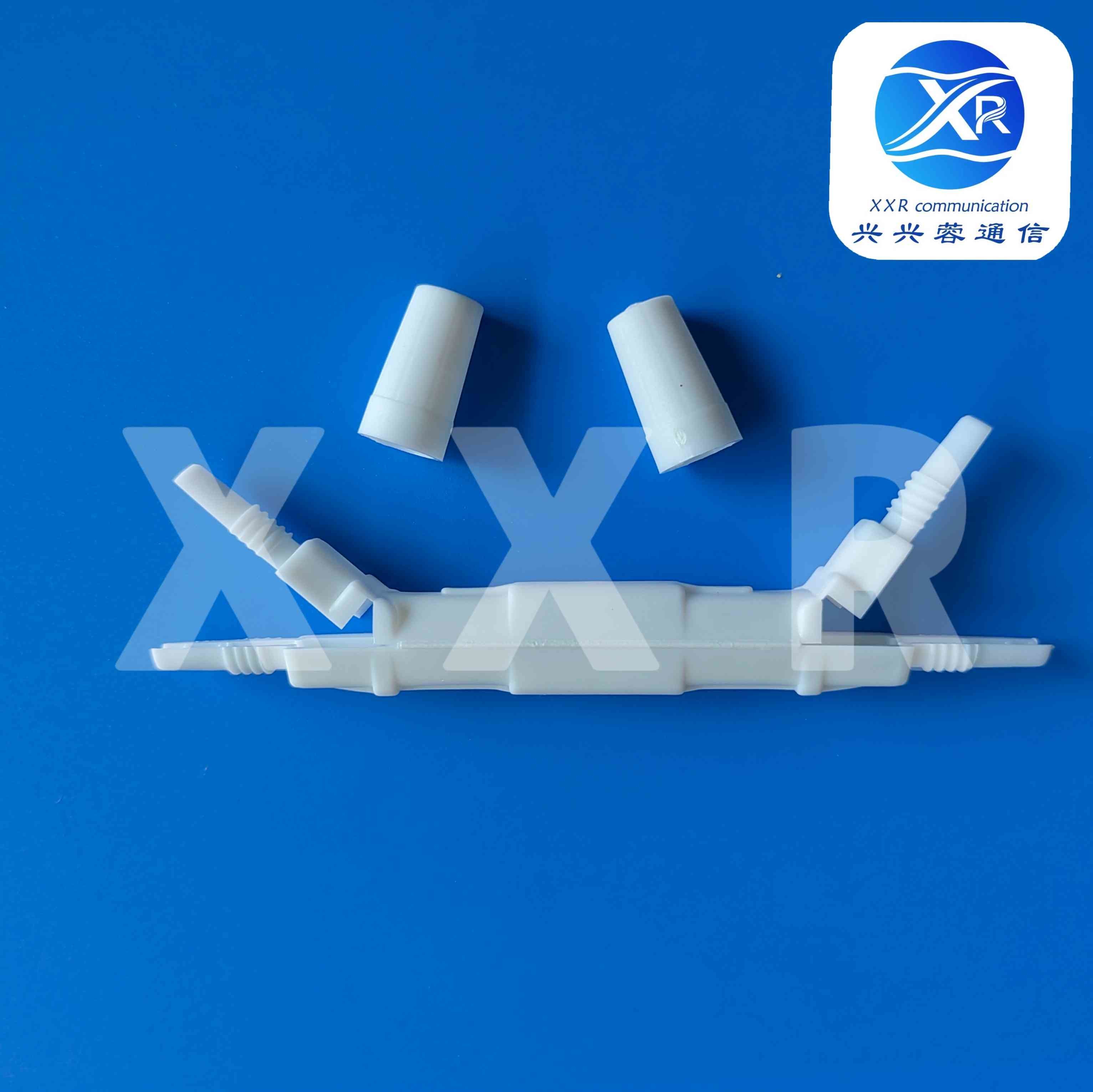 White FTTH Round Fiber Optic Cable Protector Box For Drop Cable Optic Fiber Fused