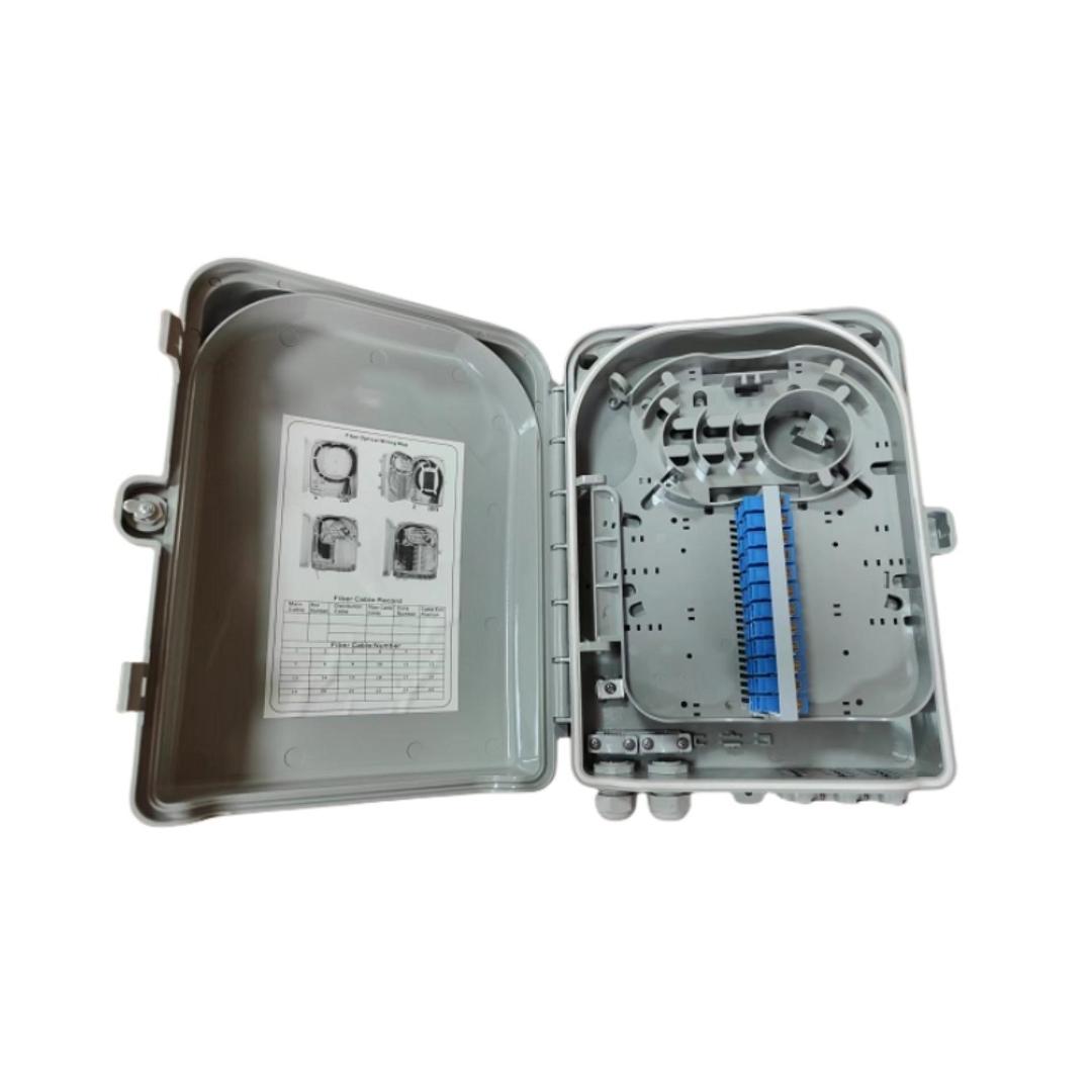 IP65 Waterproof 24-core 1x16 PLC Fiber Optic Distribution Box for FTTX Cable Terminal