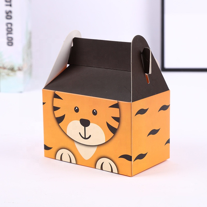 CMYK 4 Color Printing Cardboard Cake Boxes Packaging With Handle