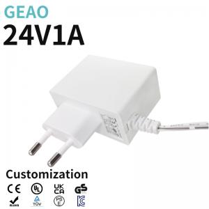 China 24V 1A Wall Mount Power Adapters Electronic Safe For Dvd Fiber on sale