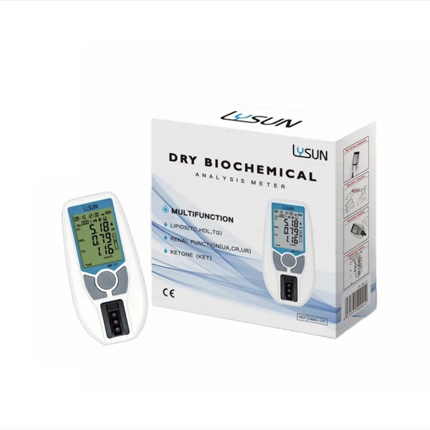 Lysun DBM-101 Renal Function Test Lipid Tester 3 In 1 Cholesterol Meter