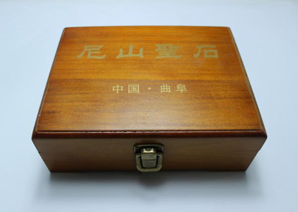 Custom Handmade Lacquered Wooden Box , Brown Color Hinged Lid Wooden Crate Boxes