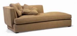 China Khaki Color Living Room Chaise Lounge Sofa With Cushion / Wood Frame on sale