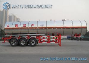 Quality 3 Axle 38000L Butyl Acetate Chemical Liquid Tank Trailers With Ellipse Shaped for sale