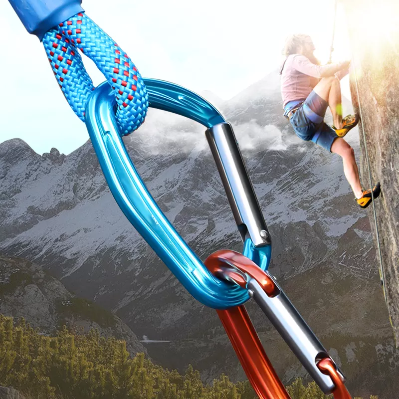 23KN Stainless Steel D Shape Carabiner Clip for Climbing Precision Casting Technology