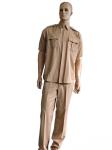 Security Uniform Tactical Khaki Uniform Set With Short Sleeve Straight Leg 45