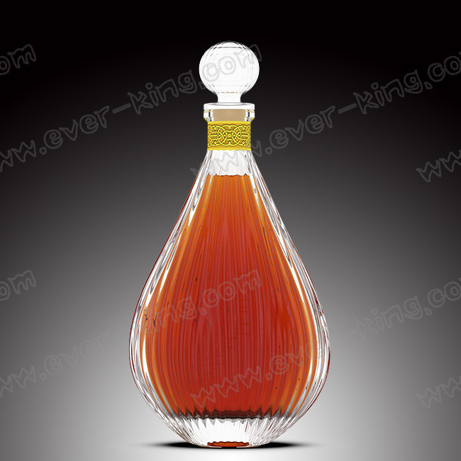Round Cork Wine Empty Whiskey Glass Bottle High Capacity Transparent Simple