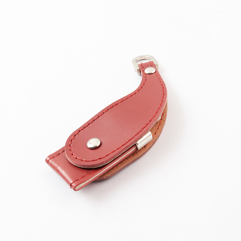 Leather Cover Metal Key Usb Stick 2.0 Portable 64GB 128GB 30MB/S