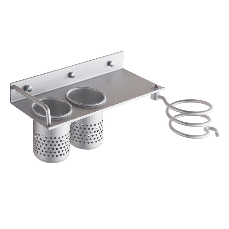 Bathroom Shelf Organizer Storage Rack SUS304 Stainless Steel Hair Dryer Storage Rack Toothbrush Holder