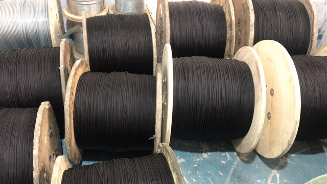 Carbon Steel Rope 3/16" 7x7/7x19 Black Powder Steel Wire Rope Galvanized Black Aircraft Cable with High Tensile Strength