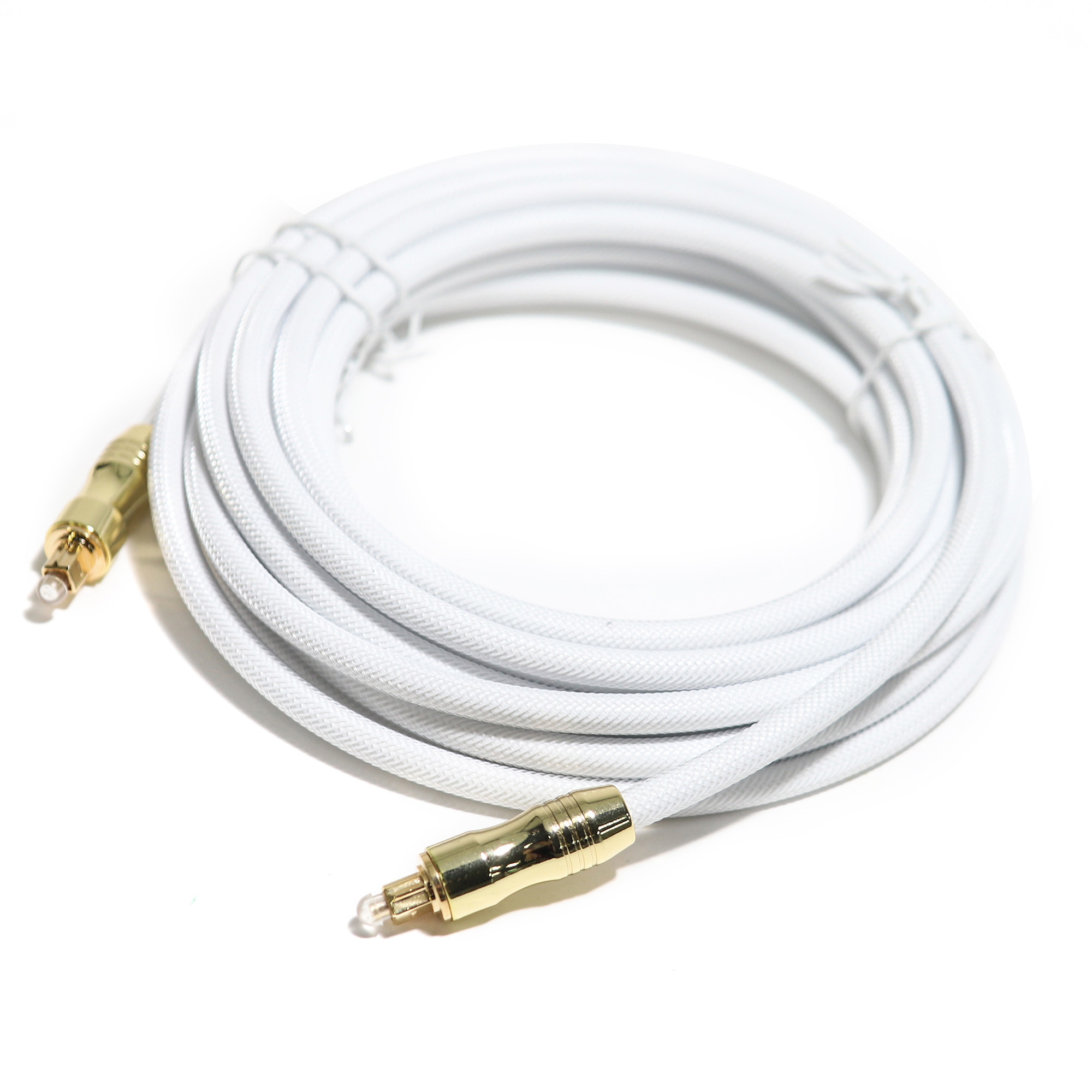 Toslink Digital Audio Optical Fiber Cable OD5.0 Knited Rope Plated Gold Shell 1.2M For Audiophile Outdoor Speake