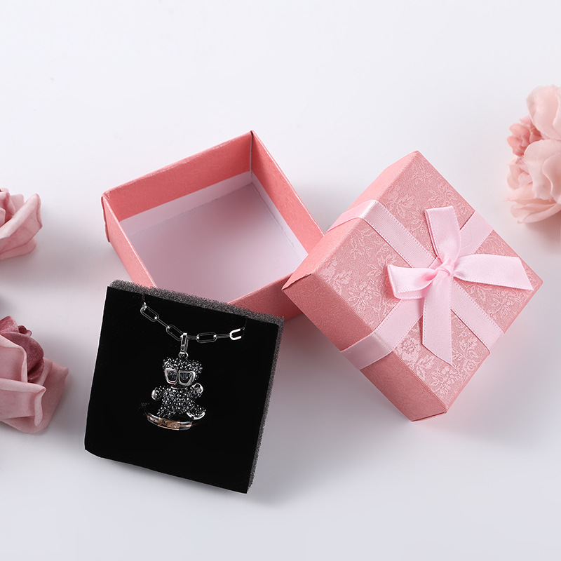 Recycled Materials Custom Luxury Valentine's Day Jewelry Gift Packaging Box With Bow