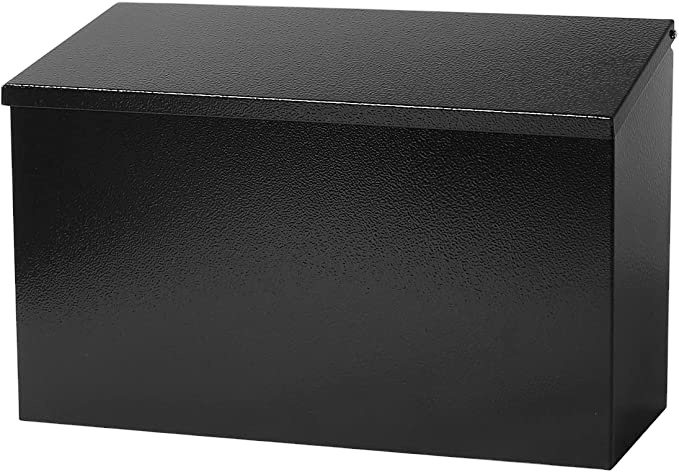 Wall-Mounted Horizontal Style Mailbox for Post Rust-Proof Galvanized Steel in Black