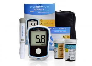 Quality Exactive Easy Blood Glucose Meter kit with 50 Test strips & Lancets Diabetes Kit for sale