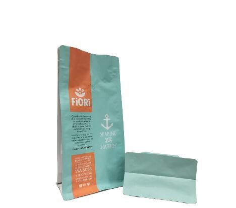 Custom print laminated stand up matte coffee zipper bag with valve