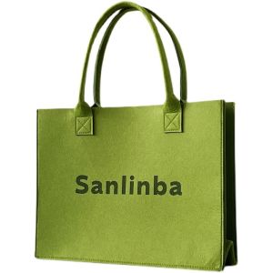 Quality Fashionable Splicing Colors Accept Custom Logo Gift Tote Bag Felt Clothes Shopping Custom Rpet Felt Tote Bag Large Capacity Folding Eco Shopping Bag for sale