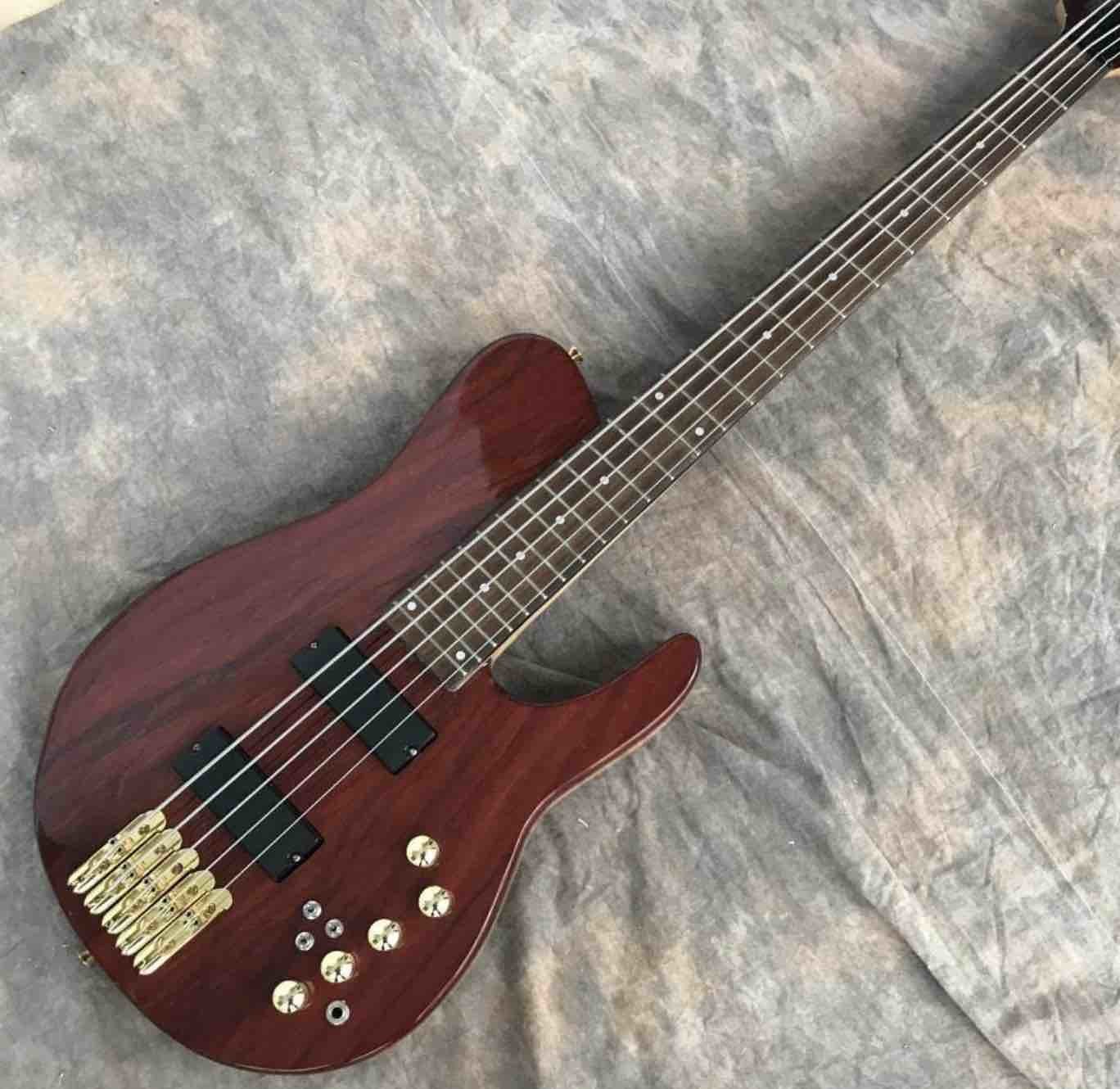 Custom Grand Guitar Bass 5 String Bass Elm Body Fingerboard Inlay Acoustic Steel String Guitars Acoustic Guitar