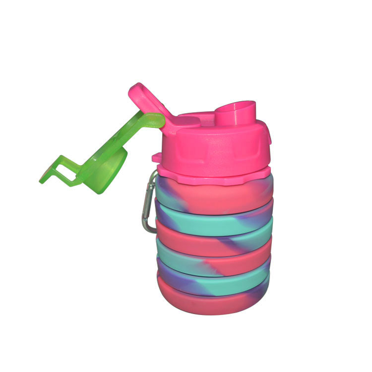 Multi Colors Sports Silicone Drinking Bottle Foldable Customized 500ml