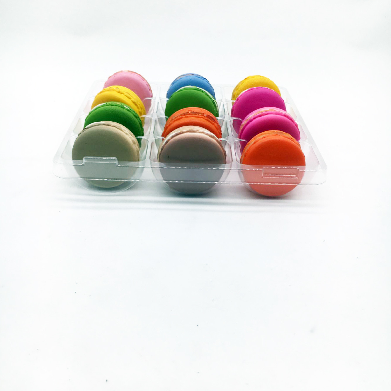 Clear PVC/PET Macaron packaging tray blister 3 x 4 arrangement 12 cells macaron tray plastic macaron pack box/tray