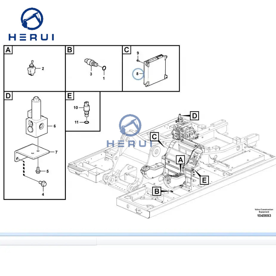 VOE1451834 14518349 14594697 Excavator Engine Computer Display Controller ECU EC210B EC140B EC24 For Volvo Excavator Spare Pats