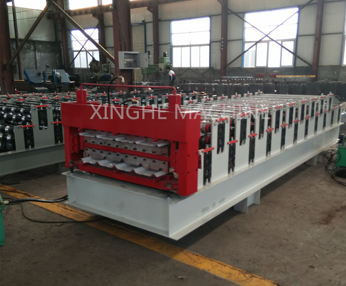 Electric Control Double Layer Roll Forming Machine , Cnc Roll Forming Machine