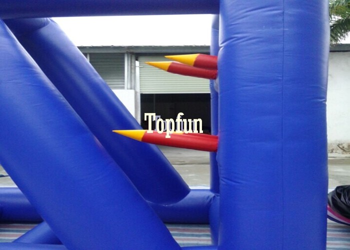 Blue PVC Tarpaulin Inflatable Tunnel Obstacle Course Basketball Shoot Sport Game