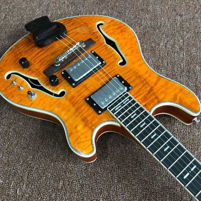 wholesale and retail Big John new natural F hollow electric guitar