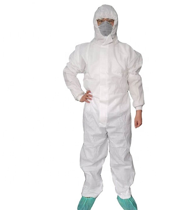 Elastic Cuff Medical Surgical Type 6 Standard Protective Zipper Hood MF/MF Disposable Isolation Gowns