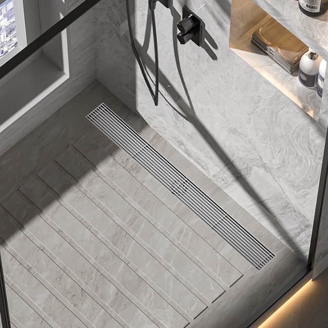 Stainless Steel Linear Floor Drain for Bathroom Shower Anti-Odor and Easy to Clean