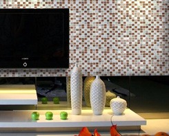 White Black Penny Grey Mosaic Floor Tiles , Various Patterns Stone Brick Mosaic Tiles