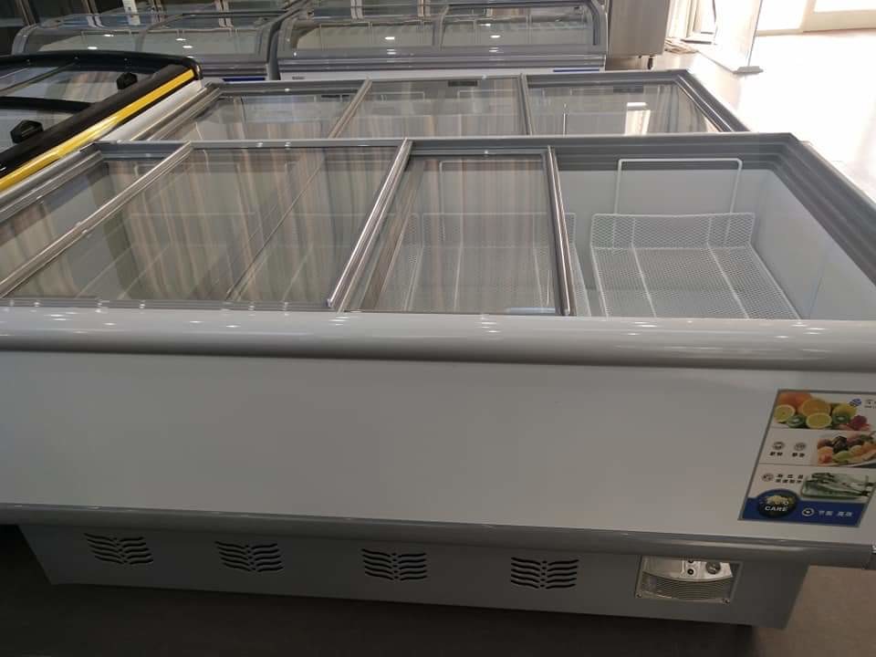 Commercial Upright Freezer Glass Door Direct Cooling Refrigeration Display Cabinet
