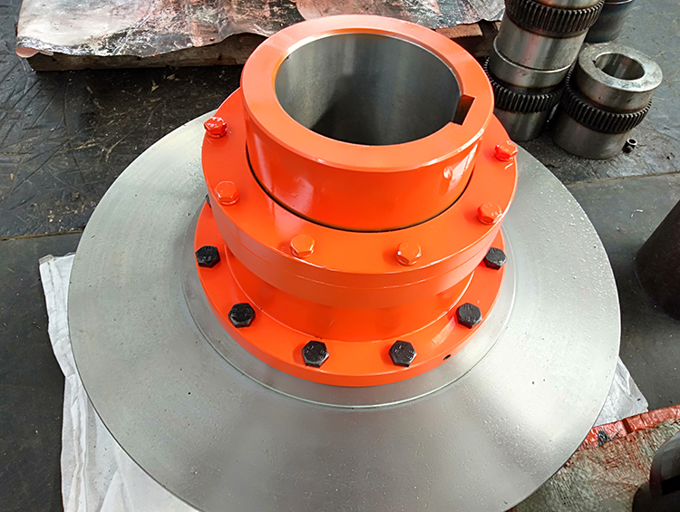 Custom Orange Flexible Gear Coupling 400mm 450mm 500mm Brake Disc Shaft Couplings