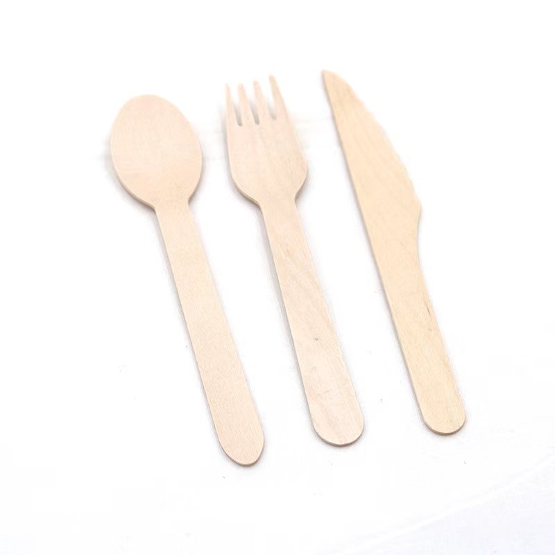 140cm FSC Disposable Wooden Cutlery Set Fork Spoon Knife Bamboo