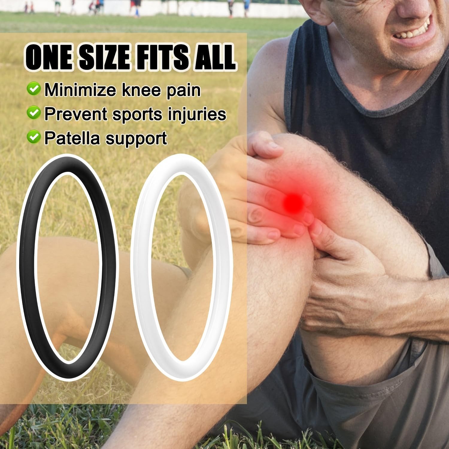 2pcs Silicone Patellar Tendon Knee Strap Knee Band For Knee Pain Relief Patella Band For Basketball Running Sports Breathable Patellar Tendon Support