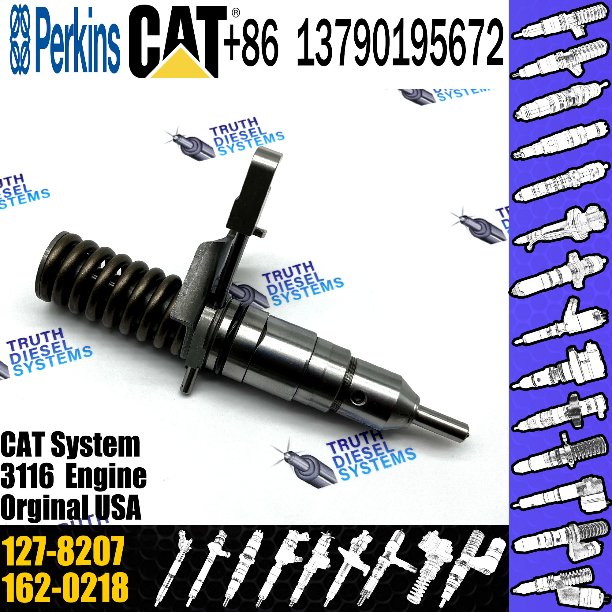 Diesel fuel injector 127 8207 nozzle fuel injector 127-8207 for diesel engine 3114/3116/3126