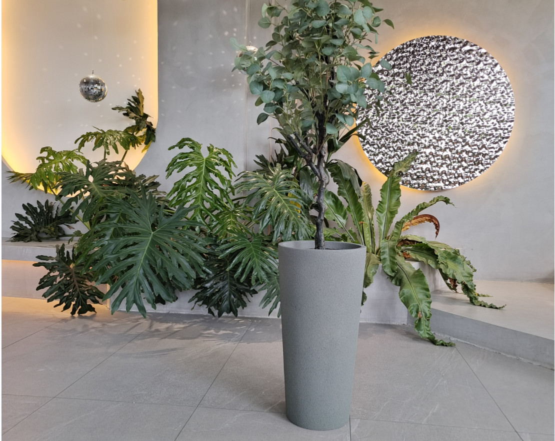 Outdoor Garden Fiberglass Flower Pots Large For Real Or Artificial Tree
