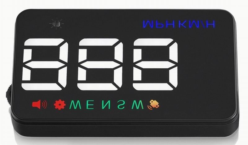Ouchuangbo HUD 3.5 inch Car Head Up Display Windshield Projector Speedometer Overspeed - GPS Satellite 2 Dispaly Mode
