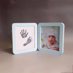 Quality Wood Material Custom Photo Frame 12 Month Baby Handprint And Footprint Kit for sale
