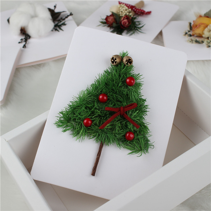 Custom Color Dried Flower Cards , Handmade Floral Cards For Valentine's Day Present